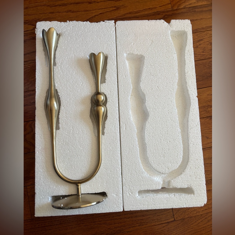 Anthropologie double Elegant Gold Candleholder